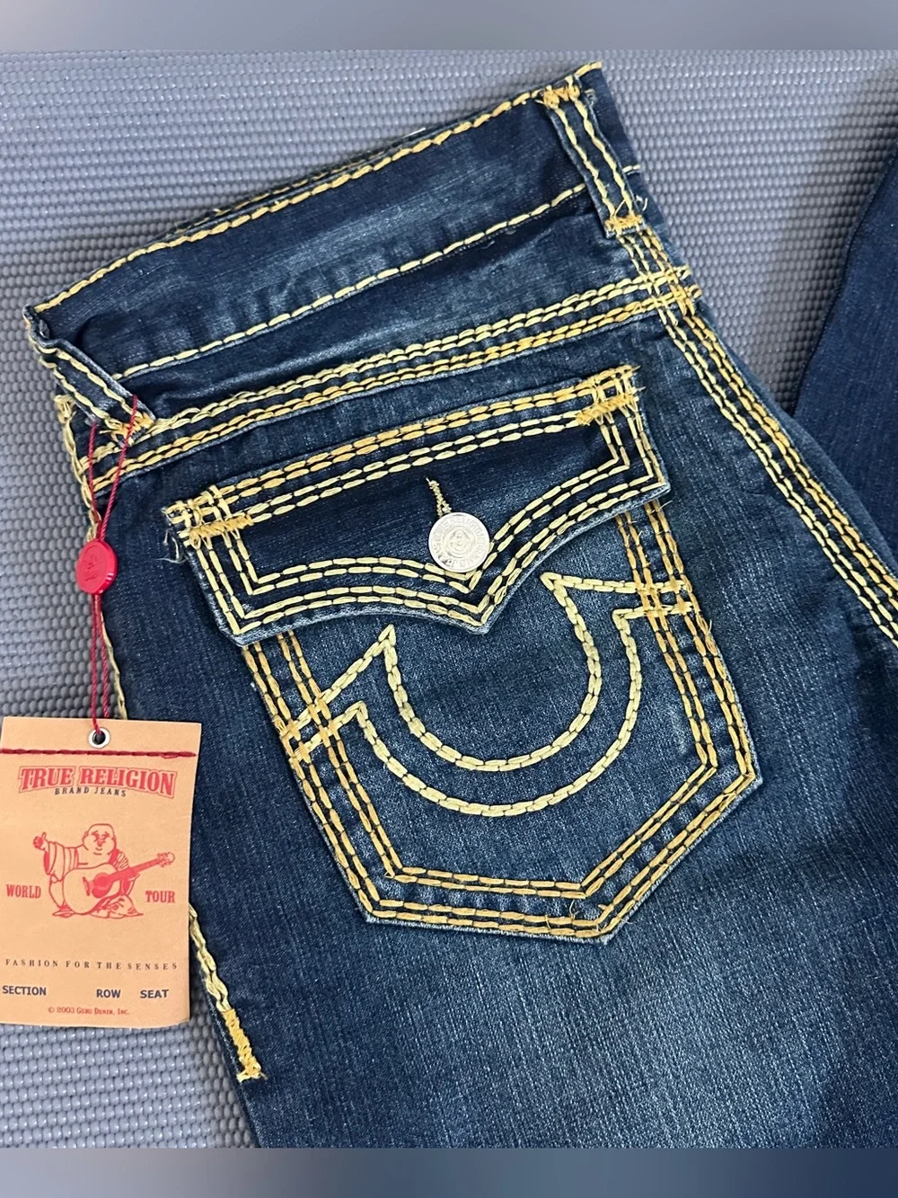 NWT VTG True Religion Ricky Super QT Thick Stitch Men's Jeans Size 38 RARE Y2K